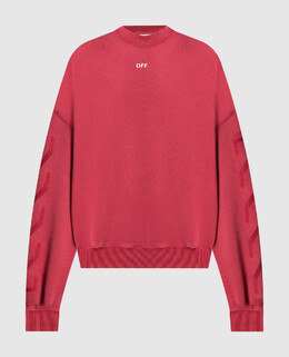 Off-White: Красный свитшот 