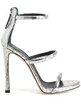 Giuseppe Zanotti: Серебристые сандалии  Harmony