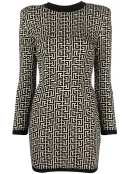 Balmain: Платье с принтом 