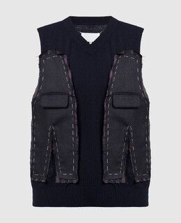 Maison Margiela: Синий жилет 