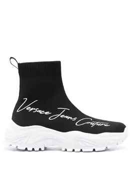Versace Jeans Couture: Чёрные кроссовки 
