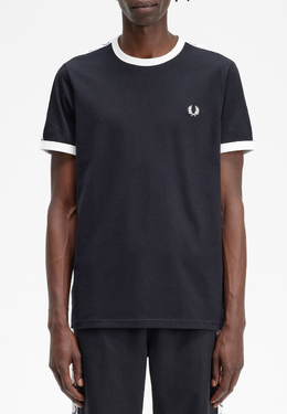 FRED PERRY: Чёрная футболка 