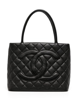 CHANEL Pre-Owned: Чёрная сумка-шоппер 