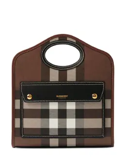 Burberry: Коричневая сумка-шоппер 