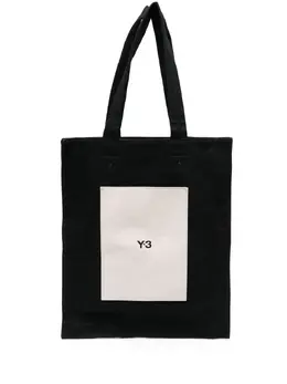 Y-3: Сумка-шоппер с принтом 
