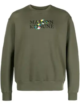 Maison Kitsuné: Свитшот с растительным принтом 