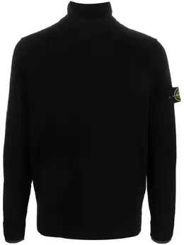 Stone Island: Чёрный свитер  Compass