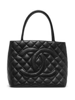 CHANEL Pre-Owned: Чёрная сумка-шоппер 