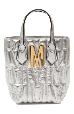 Moschino: Серебристая сумка 