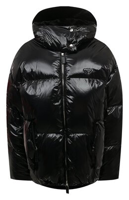 Prada: Пуховик с капюшоном 