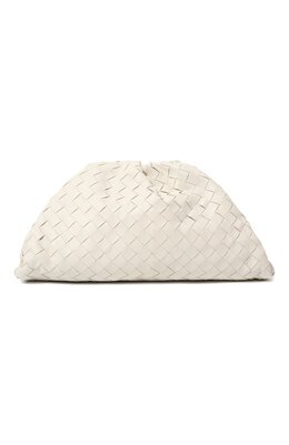 Bottega Veneta: Белый клатч  Pouch