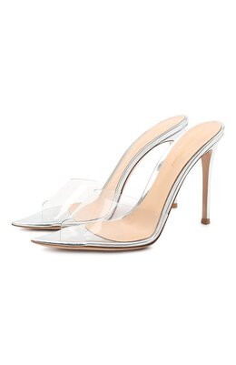 Gianvito Rossi: Серебристые сабо  Elle