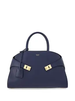 Ferragamo: Голубая сумка-шоппер 