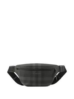 Burberry: Чёрная поясная сумка  Belt