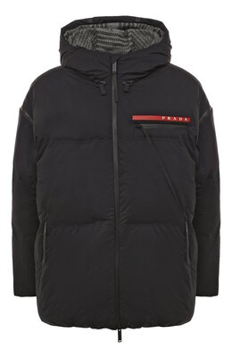 Prada: Чёрный пуховик 