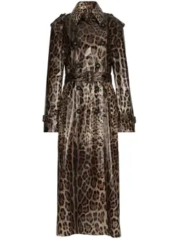 Dolce & Gabbana: Плащ с леопардовым принтом 