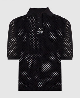 Off-White: Чёрное поло 