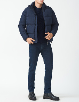 EMPORIO ARMANI: Синий пуховик 