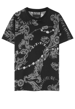 VERSACE JEANS COUTURE: Чёрная футболка 