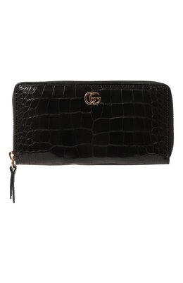 Gucci: Чёрный кошелёк  GG Marmont