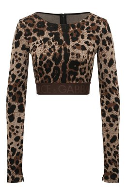 Dolce & Gabbana: Топ с леопардовым принтом 