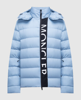 Moncler: Голубой пуховик 