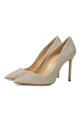 Jimmy Choo: Серебристые туфли  Romy 100