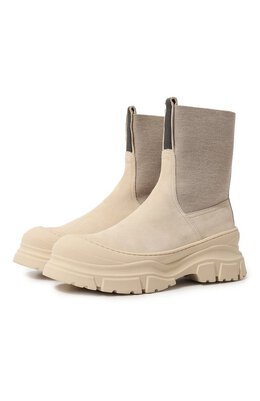 Brunello Cucinelli: Бежевые ботинки 