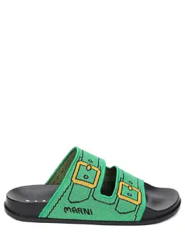 MARNI: Зелёные шлёпанцы 