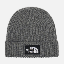 The North Face: Серая шапка  Logo Box