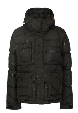 VERSACE JEANS COUTURE: Чёрный пуховик 