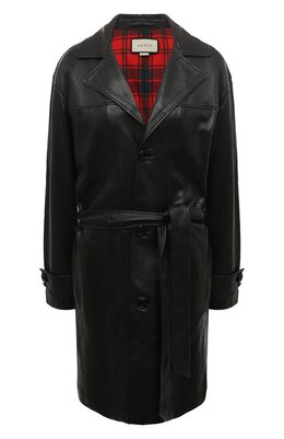 Gucci: Кожаное пальто 