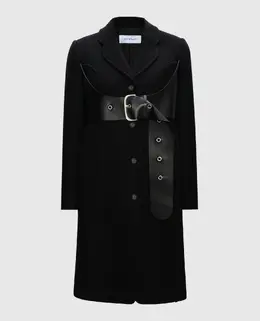 Off-White: Чорні пальто 