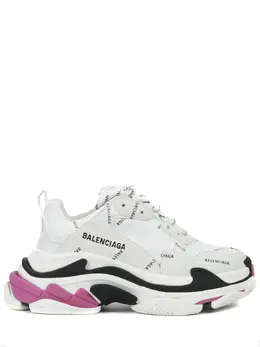 BALENCIAGA: Белые кроссовки  Triple S