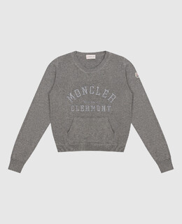 Moncler ENFANT: Серый свитер 