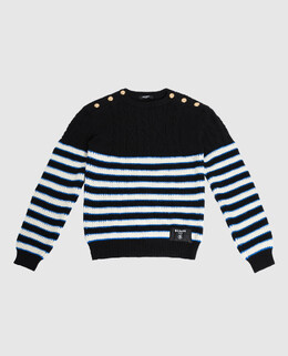 Balmain: Чёрный свитер 