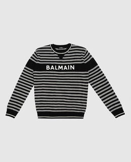 Balmain: Серый свитер 