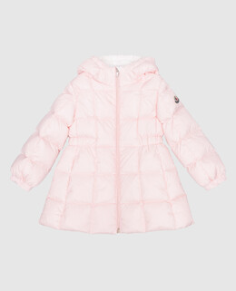 Moncler ENFANT: Розовый пуховик 