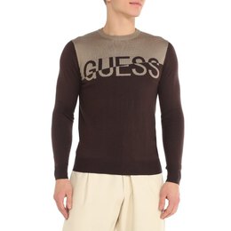 Guess: Коричневый свитер 