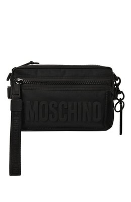 Moschino: Чёрная поясная сумка 