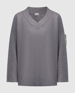 Moncler: Серый свитер 