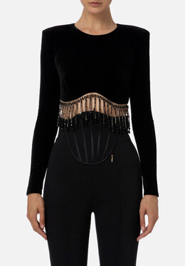 ELISABETTA FRANCHI: Чёрная футболка 