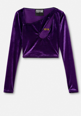 VERSACE JEANS COUTURE: Фиолетовый топ 