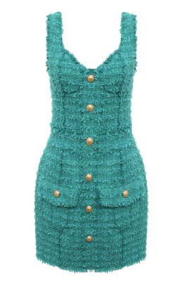 Balmain: Твидовое платье 