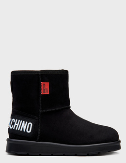 LOVE MOSCHINO: Чёрные угги 