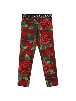 DOLCE & GABBANA: Бавовняні легінси  Rose