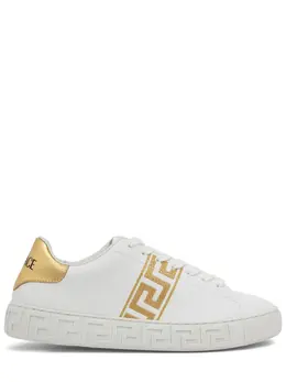 VERSACE: Белые кроссовки  Greca