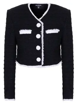 BALMAIN: Твидовый жакет 