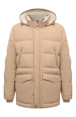 Brunello Cucinelli: Бежевый пуховик 