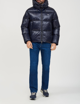 EMPORIO ARMANI: Синий пуховик 